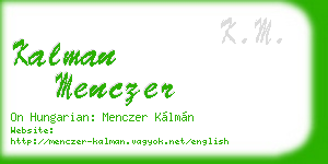 kalman menczer business card