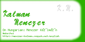 kalman menczer business card